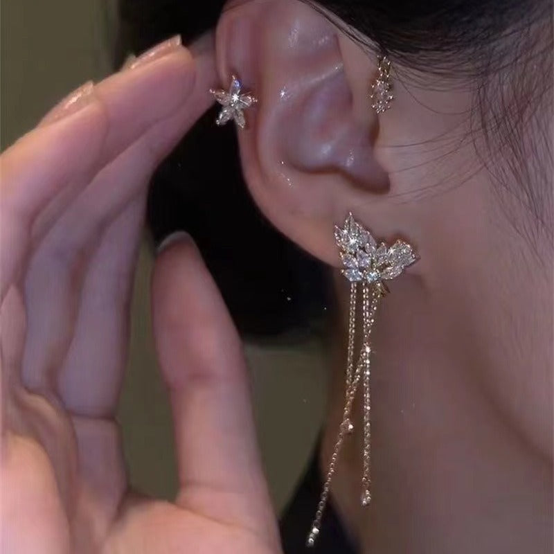 ✨🦋 Zirconia earrings with butterfly charm 💖✨