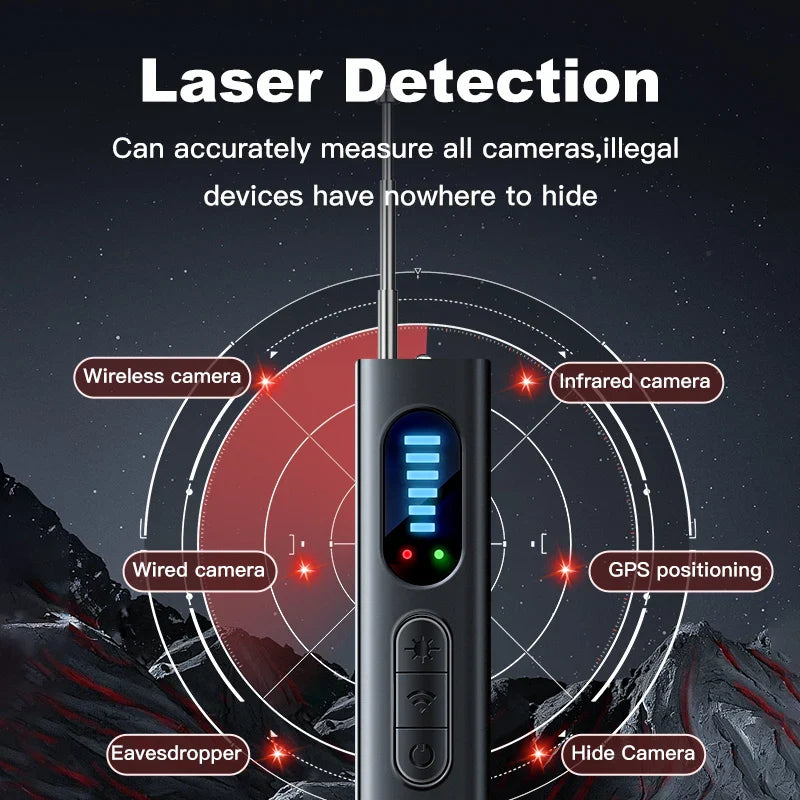 Hidden Camera & GPS Tracker Detector – Anti-Spy RF Signal Scanner for Wireless Bugs – All-in-One Privacy Protection Tool