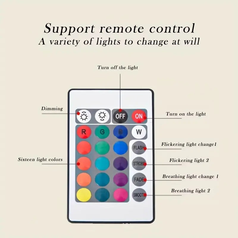 AMILL™ LED Mood Light – 16 Colors Water Ripple with Remote & USB Power