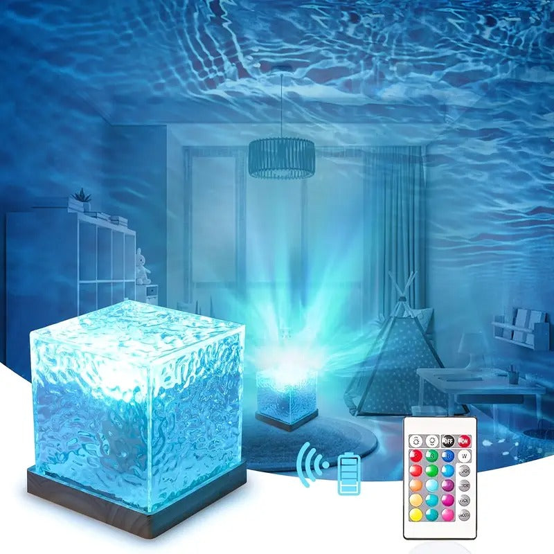 AMILL™ LED Mood Light – 16 Colors Water Ripple with Remote & USB Power