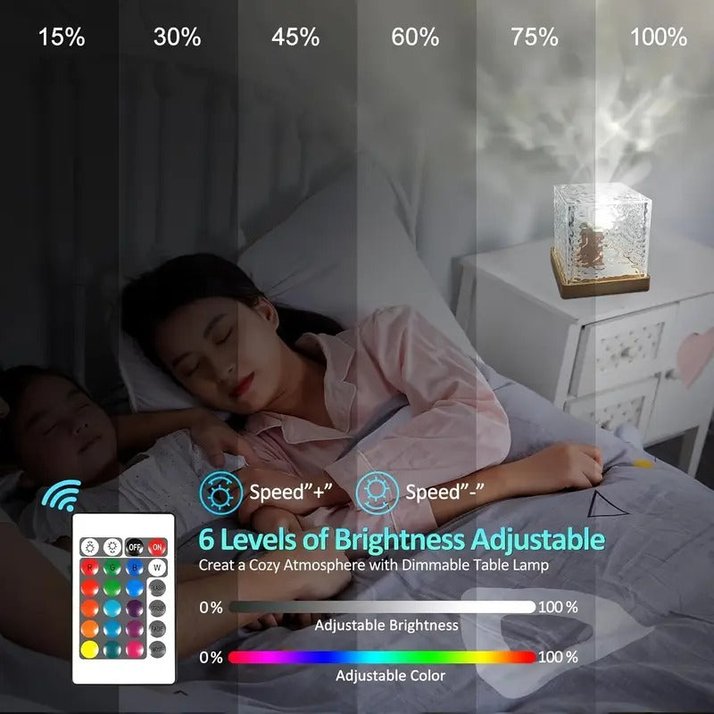 AMILL™ LED Mood Light – 16 Colors Water Ripple with Remote & USB Power