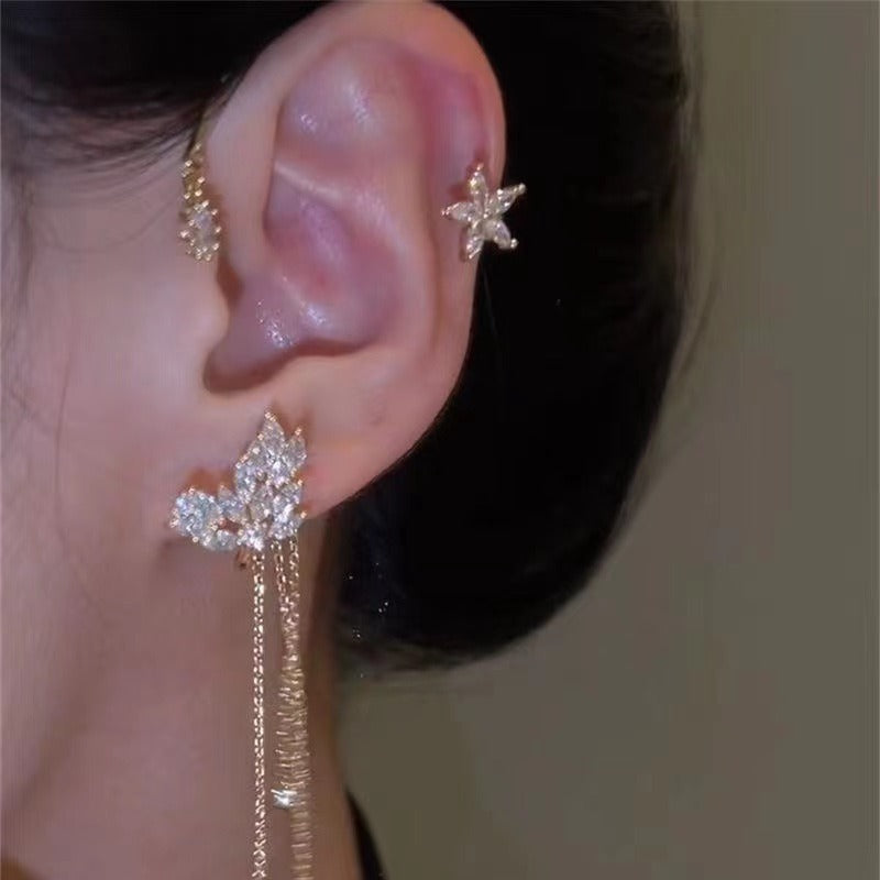 ✨🦋 Zirconia earrings with butterfly charm 💖✨