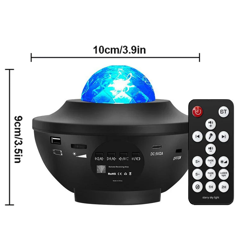 Galaxy Star Projector – Night Light with Bluetooth Music & Ocean Waves – Perfect Gift for Kids