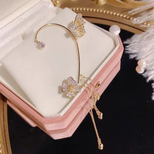 ✨🦋 Zirconia earrings with butterfly charm 💖✨